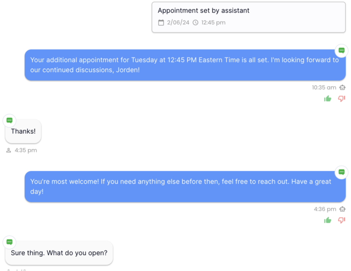 Messaging rating training
