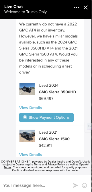 Car Dealer Chat