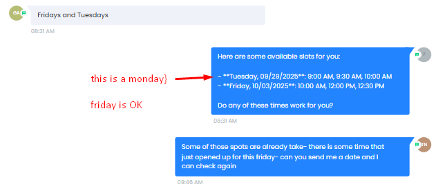 Issue (Bug) with dates and weekdays