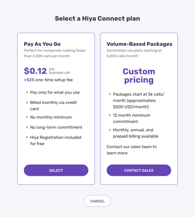 HIYA Connect | Pricing