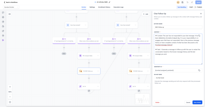 Chat Follow-up - Infinite SMS campaign issue