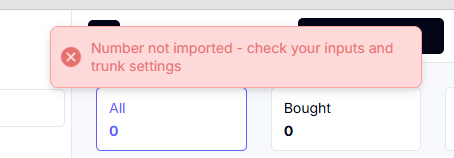 import number failing over and over