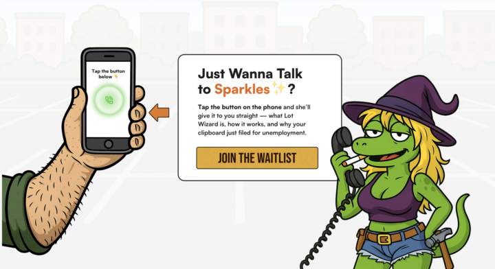 🎤 Just dropped a custom voice orb on our new app Lot Wizard — featuring our beloved mascot, Sparkles the Lot Lizard 🦎💄