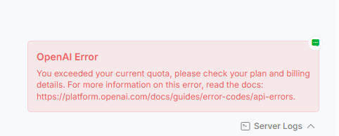 Got this error code. 