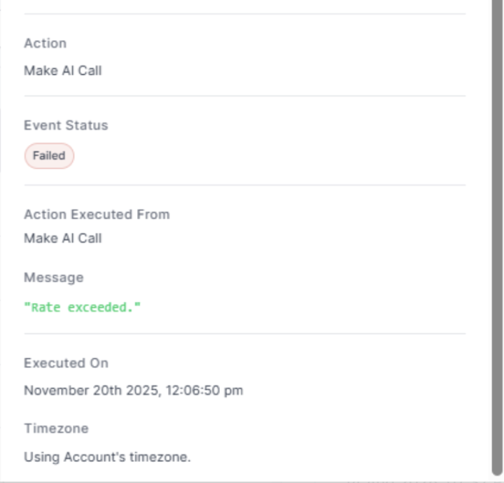 Rate Limit Exceeded Error
