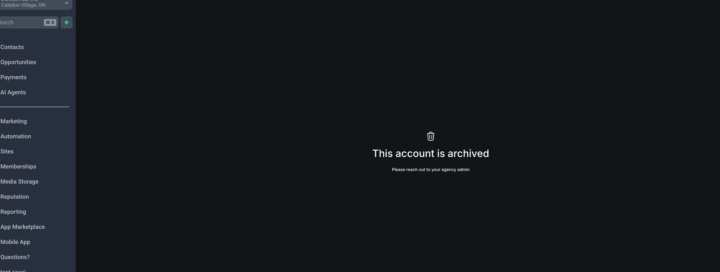 Subaccount Archived - Need Help