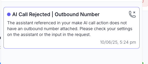 AI Call Rejected