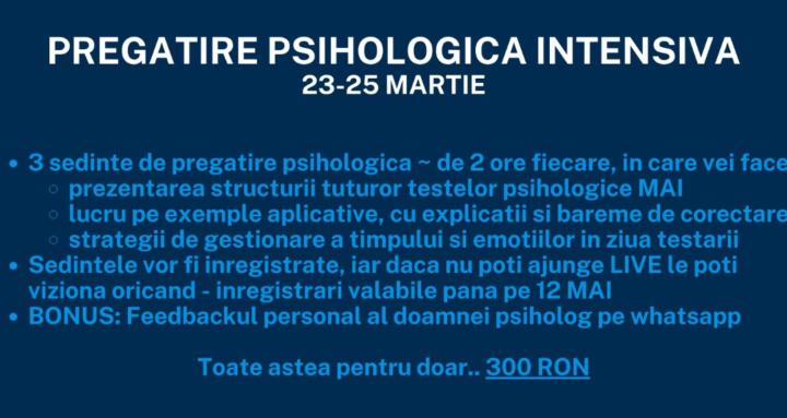 Pregatire Psihologic INTENSIVA