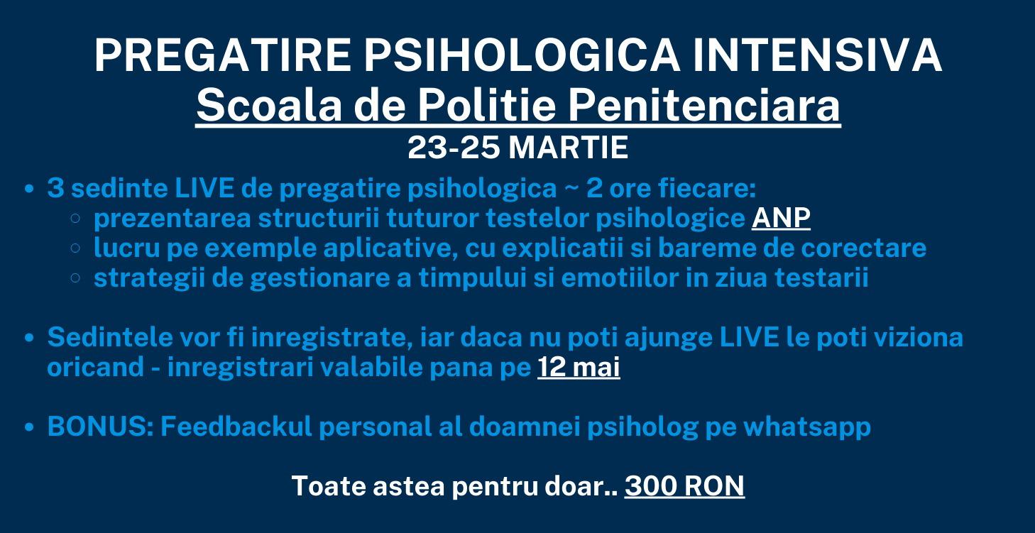 Pregatire INTENSIVA Psihologica