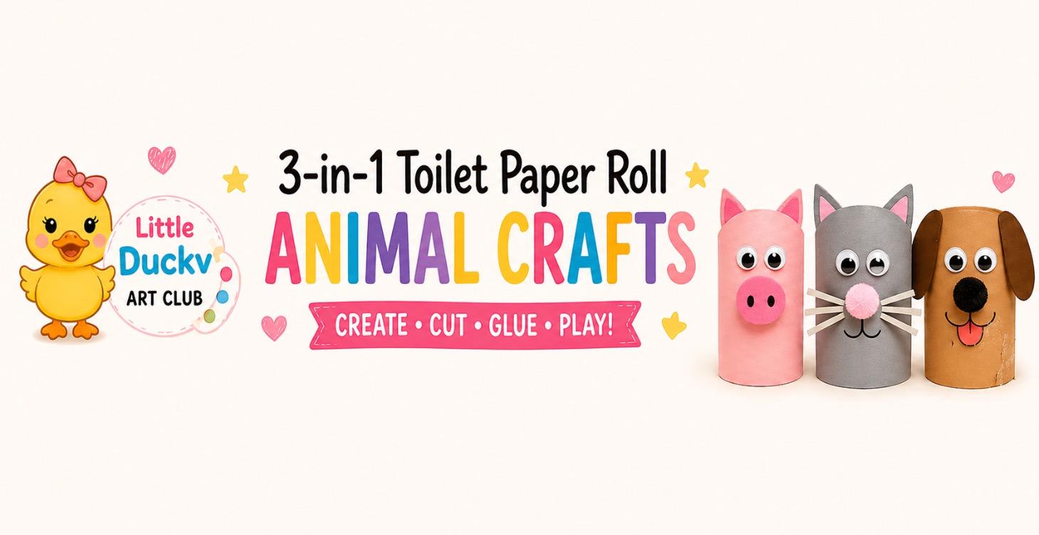 3-in-1 Toilet Paper Roll Animal Crafts 🐷🐱🐶