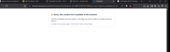 Facebook Leads downloading help