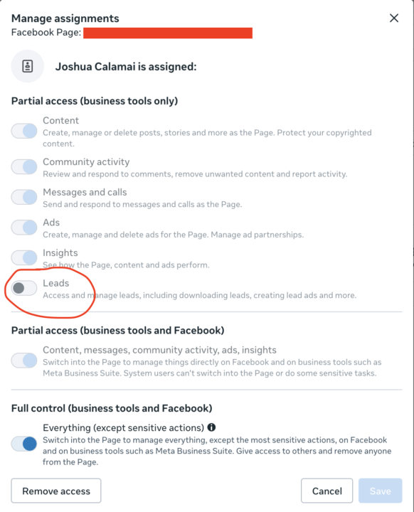 Why can't I access my clients leads?