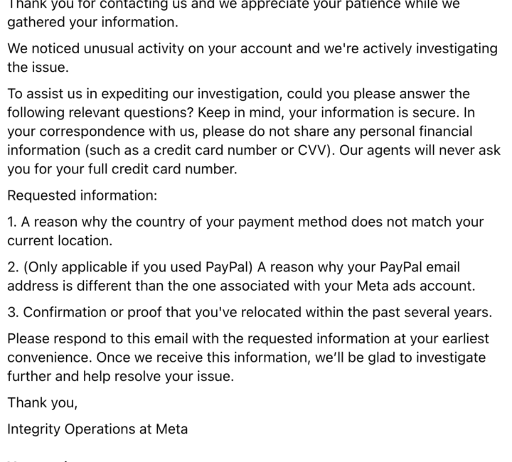 ad account disabled
