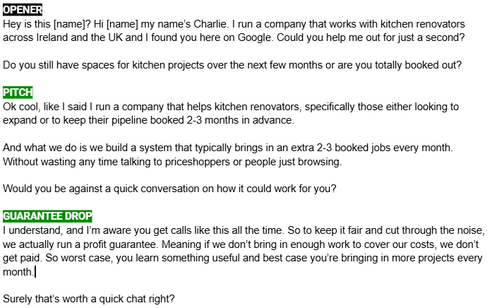 Criticise my Cold Calling Script