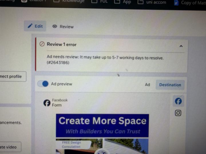 Ad needs review of 5-7 days?? HELP