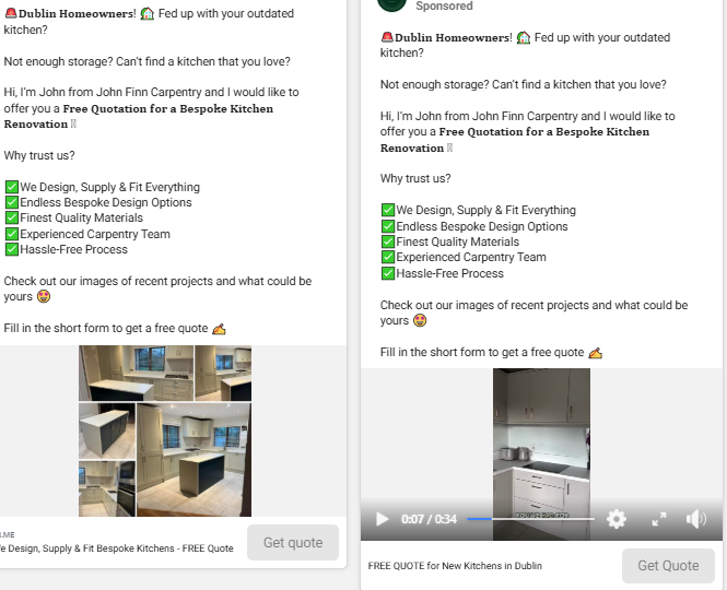 Kitchen Renovation Meta Ads Review