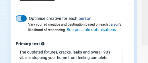 Creative Optimisation For Individuals?