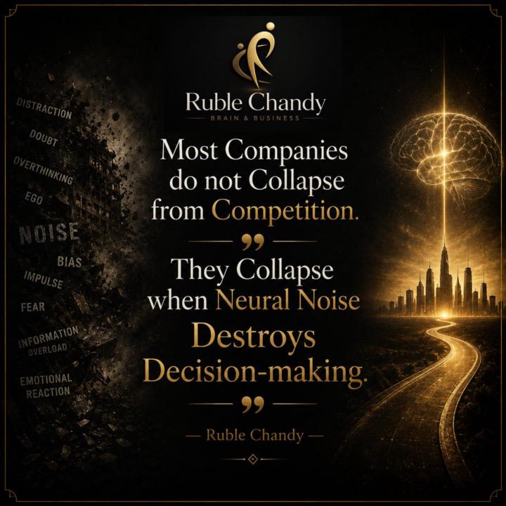 “Most companies do not collapse from competition. They collapse when Neural Noise destroys decision-making.” — Ruble Chandy