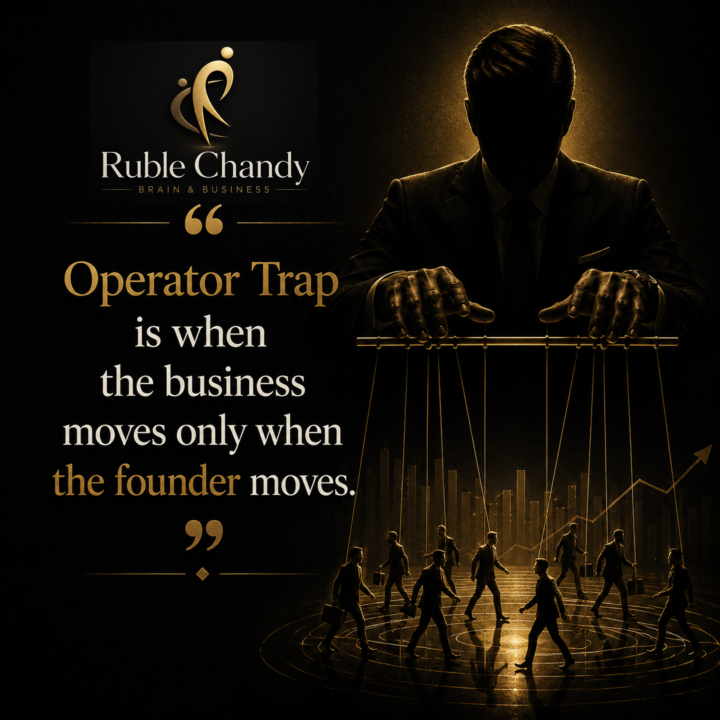 “Operator Trap is when the business moves only when the founder moves.” — Ruble Chandy