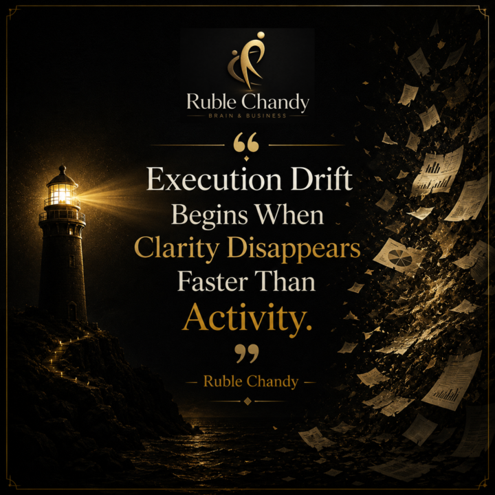 “Execution Drift Begins When Clarity Disappears Faster Than Activity.” — Ruble Chandy