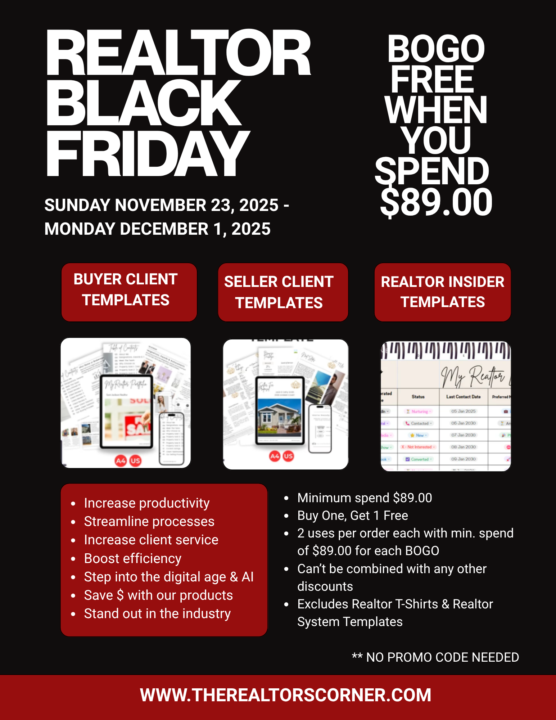 Realtor Black Friday BOGO FREE (Nov 23rd - Dec 1st, 2025)