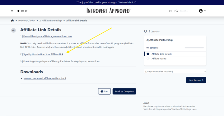 PNP Vault Pro affiliate link in thrivecart