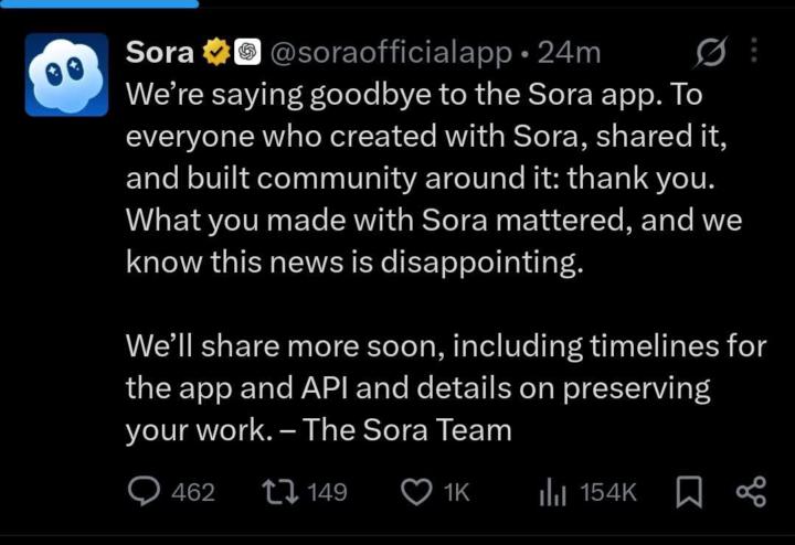 🚨 AI UPDATE: SORA IS SHUTTING DOWN