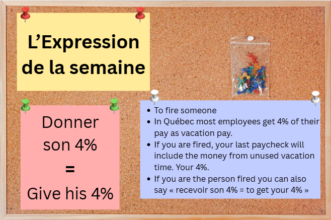 L'expression de la semaine