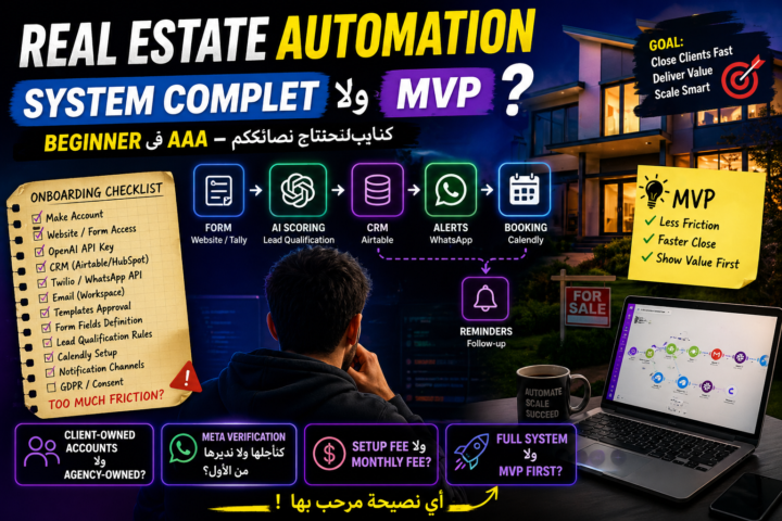 🚀 Real Estate Automation: كيفاش نقصّ من Friction فـ Onboarding بلا ما نضيّع الكليان؟