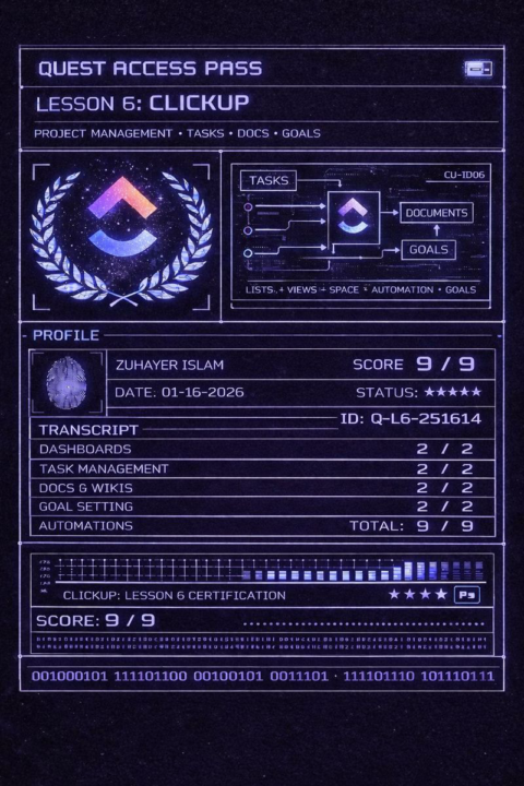 Zuhayer's ClickUp Access Pass 🎟️