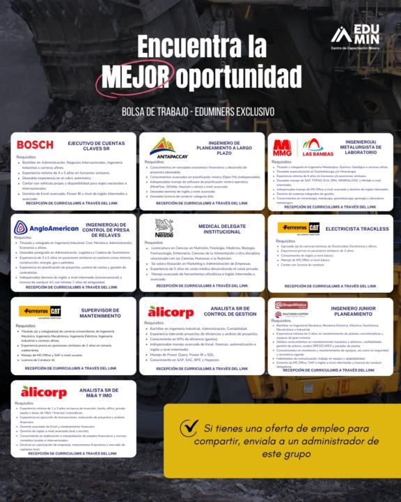 👷🏻‍♀️👷🏻VACANTES MINERAS 24/03/2026