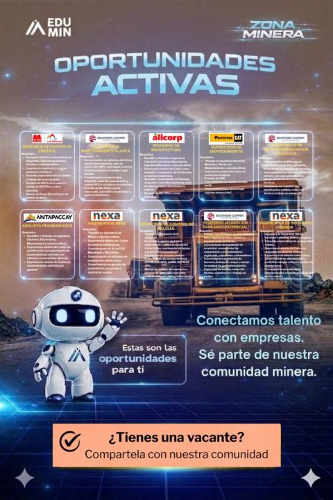 👷🏻‍♀️👷🏻VACANTES MINERAS 31/03/2026
