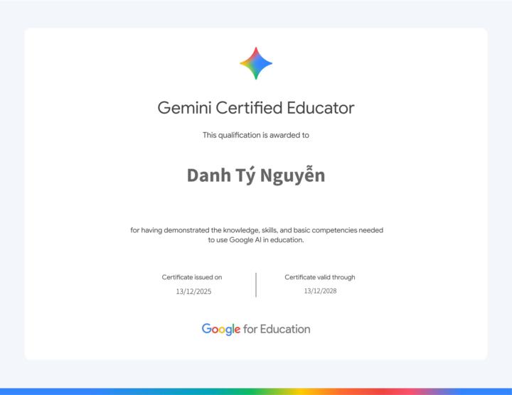 CHỨNG CHỈ GOOGLE GEMINI