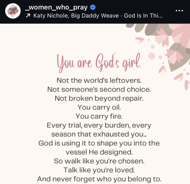 You are God’s girl