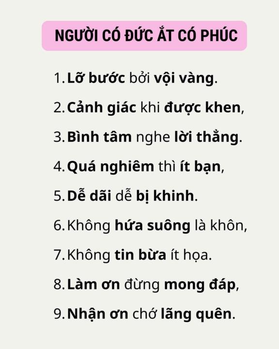 NGƯỜI CÓ ĐỨC ẮT CÓ PHÚC ❤️