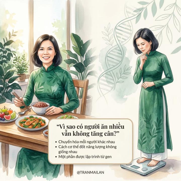Vì sao có người ăn rất nhiều vẫn không tăng cân