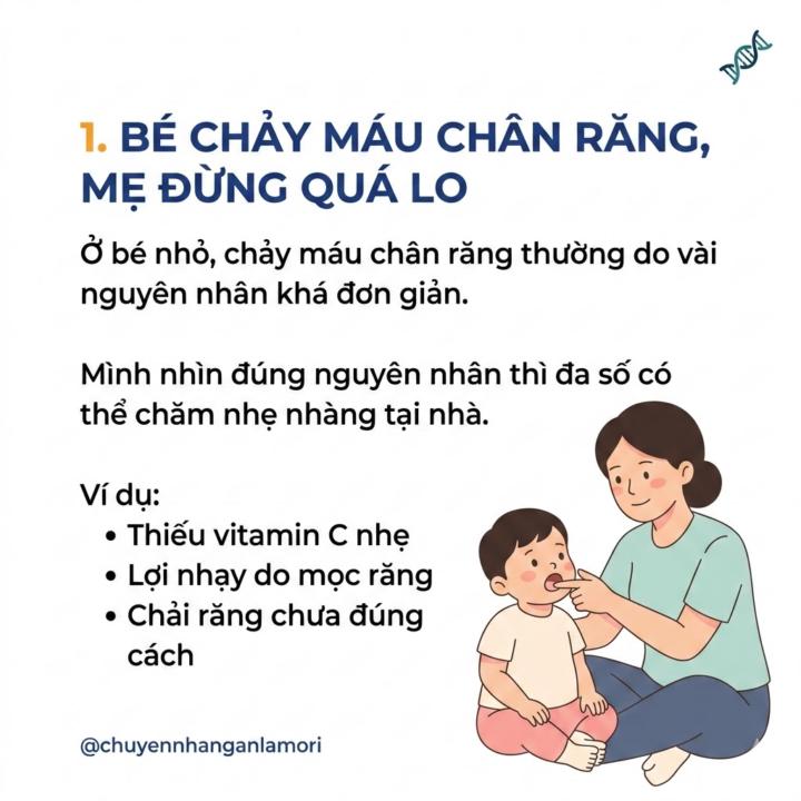 CHẢY MÁU CHÂN RĂNG Ở BÉ 19 THÁNG VÀ CÁCH XỬ LÝ