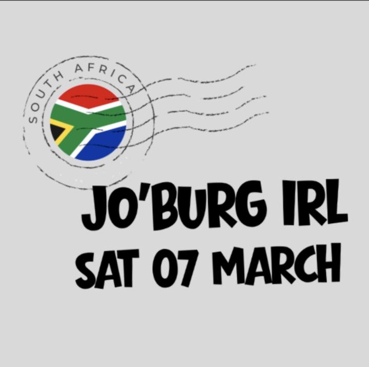 JHB IRL - 7 March: Will You Be There?
