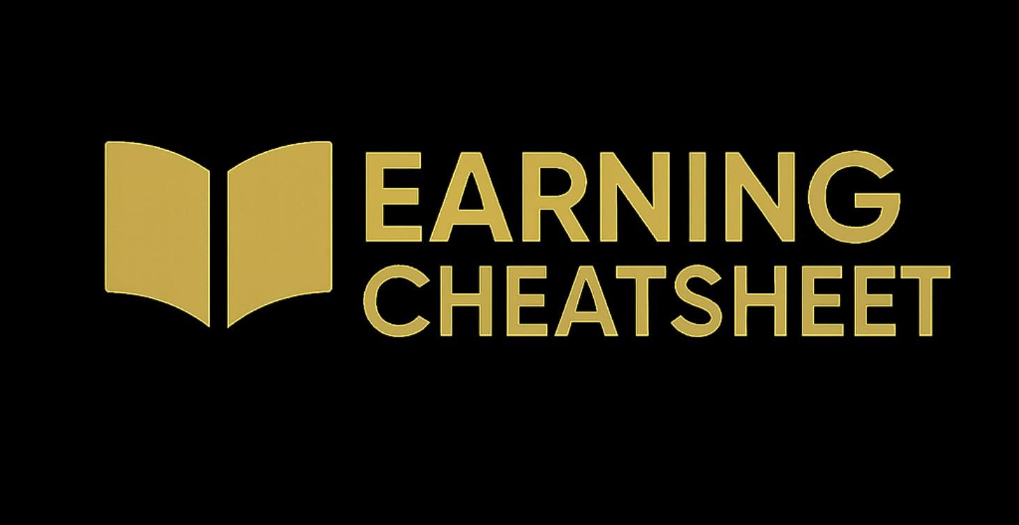 EARNING CHEAT SHEET CALENDAR