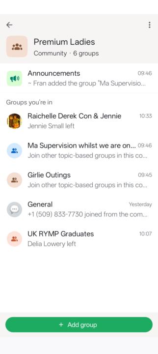 Inadvertant adding to our Premium Whatsapp group