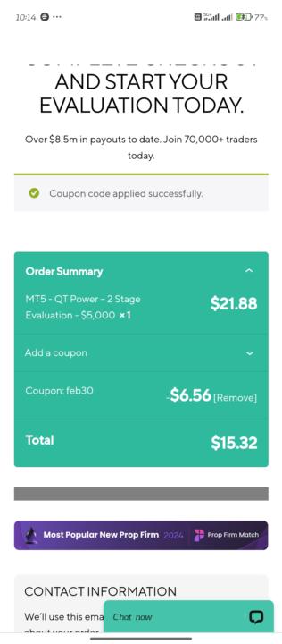 Funded account in just $15.32 ✅
