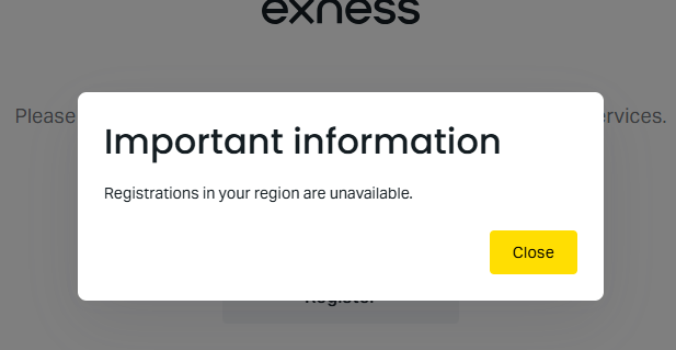 Exness is not Available in India