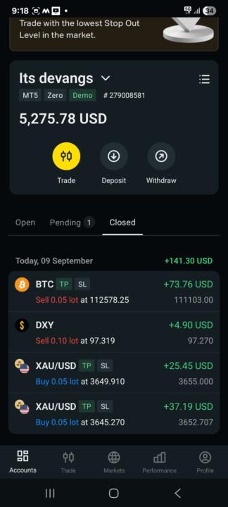 Today's profit 
