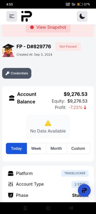 10k Account fail