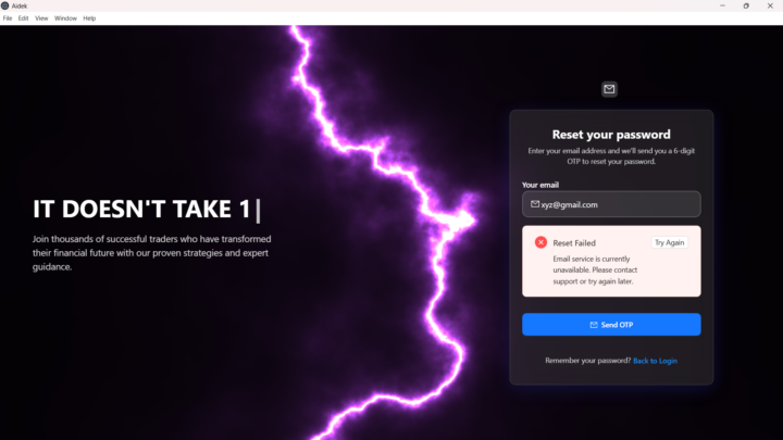 AIDEK Login Problem – Email Reset Not Working