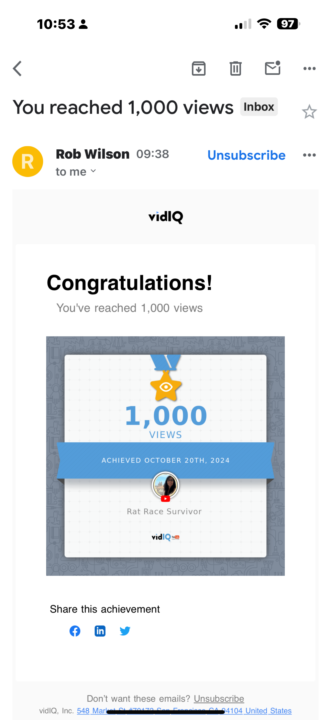 I have learned very quickly that it’s hard to get subs and watch hours. Given that my journey will be long …but fun I am celebrating every win. Yay to you all!  Keep pushing. 