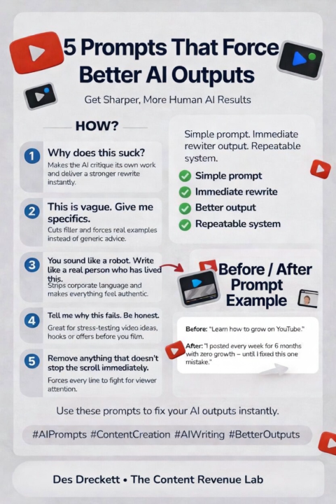 5 AI prompts that actually improve your YouTube scripts and hooks