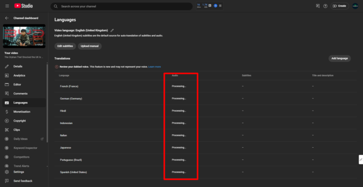 My First Video with Dubbing – YouTube’s New Feature Rollout!