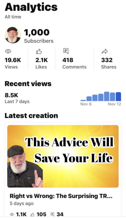 8 Weeks 1000 Subscribers 