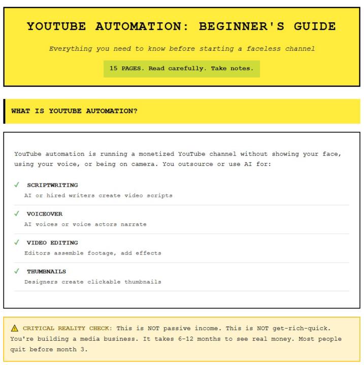🚀 YOUTUBE AUTOMATION BEGINNER’S GUIDE (FREE) 📘🔥